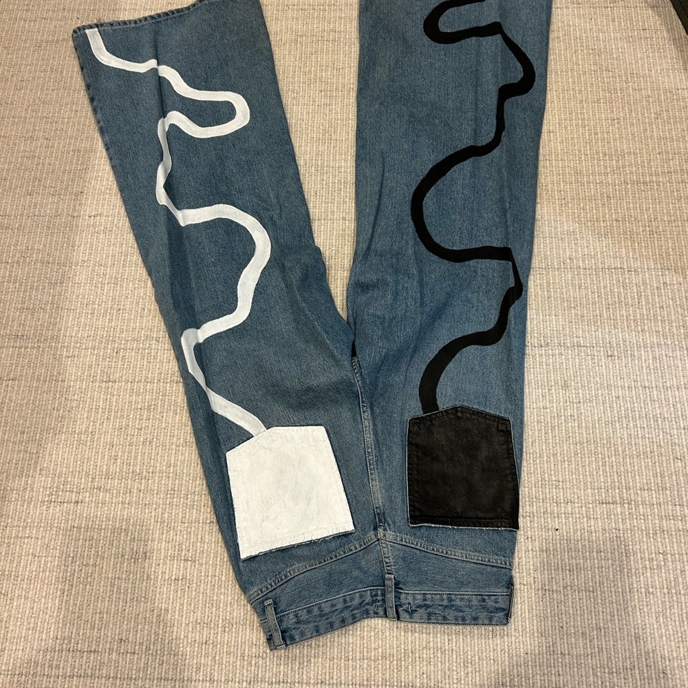 Stylish Flare & Wide Leg Jeans hand painted very cool